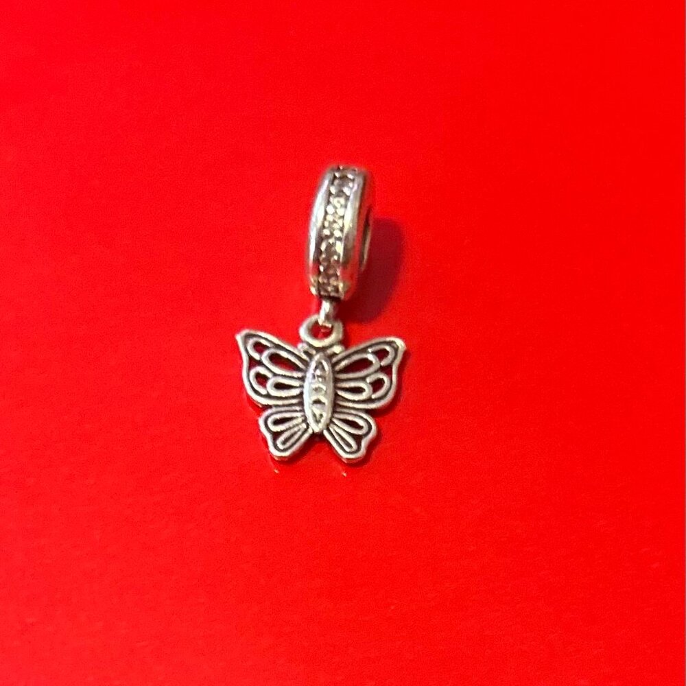PANDORA:Silver Vintage Butterfly Charm